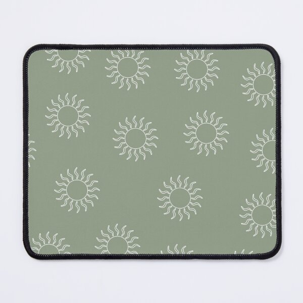 Item preview, Cream Swirling Suns on Sage Green Background designed and sold by Hanna McCown.