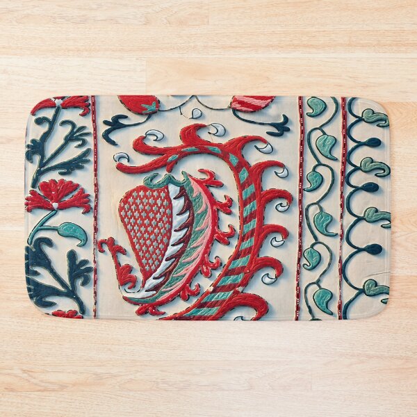 Item preview, Suzani Antique Floral Uzbekistan Embroidery designed and sold by Vicky Brago-Mitchell®.