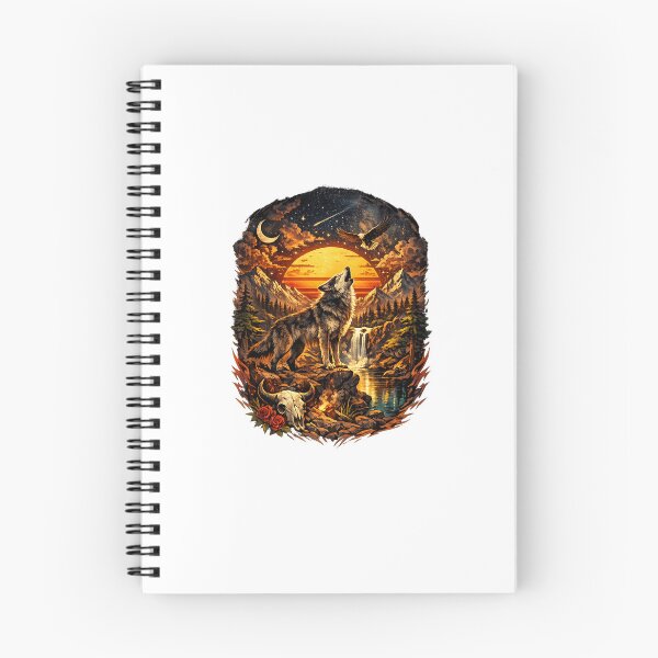 Item preview, Howling wolf with eagle in the mountains with a river and death nearby designed and sold by carlsmart1.