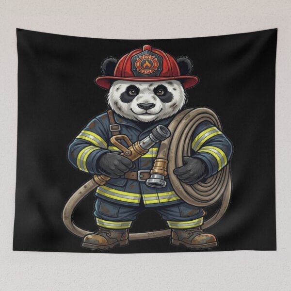 Item preview, Firefighter Panda Cute Professional Mascot Illustration designed and sold by DailySparks.