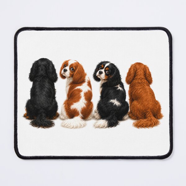 Item preview, Blenheim & Tricolor Looking Back | Cavalier King Charles Spaniel Watercolor Art designed and sold by SakuraWaStyle.