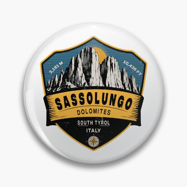 Item preview, Sassolungo Dolomites Vintage Mountain Badge – South Tyrol Italy Hiking designed and sold by Vale150.