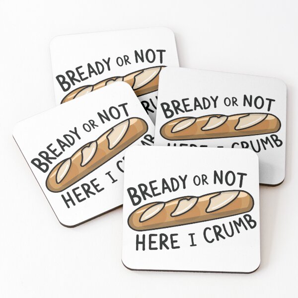 Item preview, Bready or Not Here I Crumb Sticker | Funny Baguette Sticker | Postcards from My Thoughts designed and sold by BellaDesignCo.