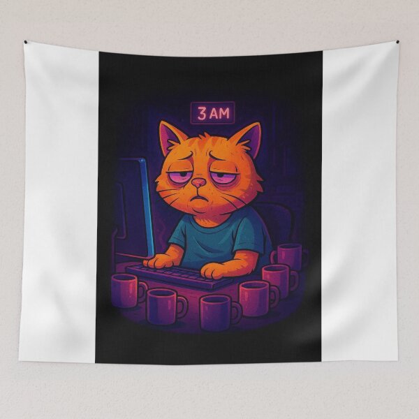 Item preview, Coding Cat at 3AM designed and sold by FalistY.