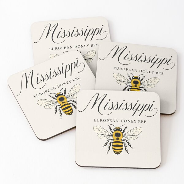 Item preview, Mississippi European Honey Bee Vintage State Insect Art Print designed and sold by The-Drip-Studio.