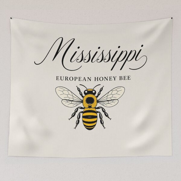 Item preview, Mississippi European Honey Bee Vintage State Insect Art Print designed and sold by The-Drip-Studio.