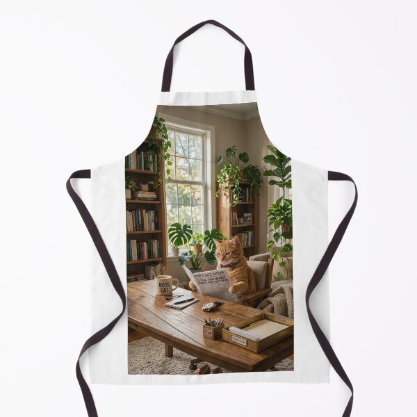Item preview, Cute Cat Reading Book in Cozy Plant Room Library designed and sold by Kloshfresh.