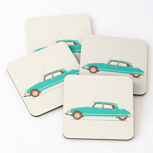 Item preview, Retro Teal Citroën DS Vintage French Car Illustration	 designed and sold by Victor Shadehorn.