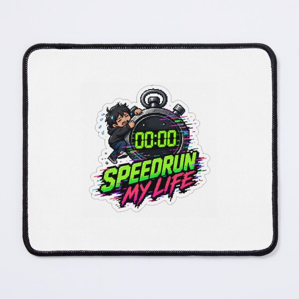 Item preview, Speedrun My Life Gamer Sticker – Pixel Art Glitch designed and sold by BumblebeeDes.