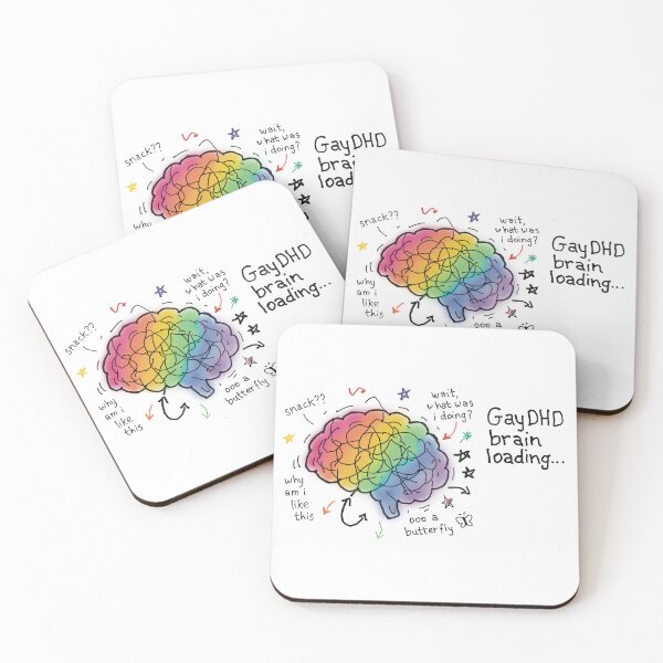 Item preview, GayDHD brain sticker designed and sold by MonHarding.