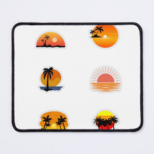 Item preview, Retro Tropical Sunset Palm Trees Sticker Pack designed and sold by KAWAII STUDIO NB.