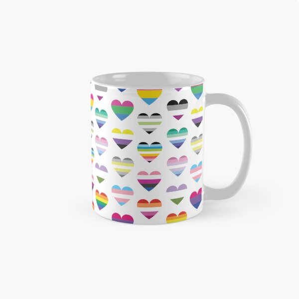 Item preview, Pride Hearts Pattern | LGBTQ+ Rainbow Flag Hearts on White designed and sold by Hallowed Artistry.