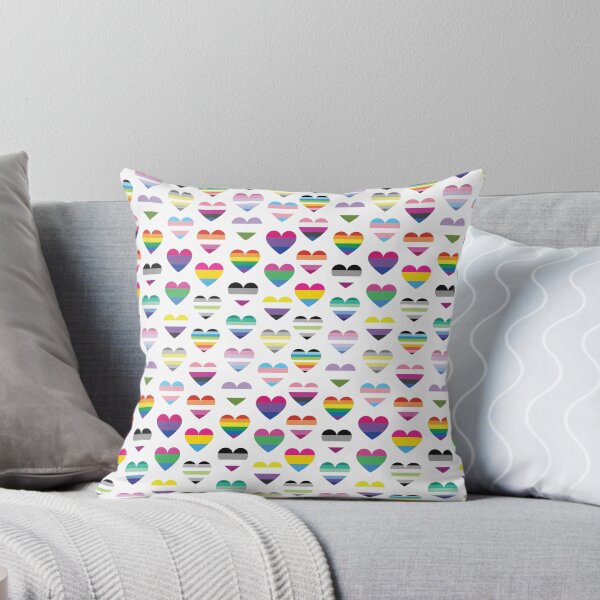 Item preview, Pride Hearts Pattern | LGBTQ+ Rainbow Flag Hearts on White designed and sold by Hallowed Artistry.