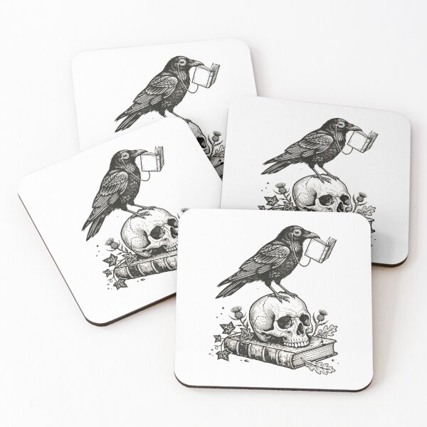 Item preview, Scholarly Raven on Skull - Dark Academic Gothic Engraving Art designed and sold by Mr. Pawsome.