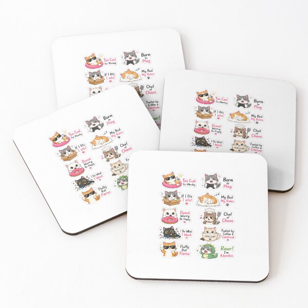 Item preview, Purrfectly Chaotic: Funny Cute Cat Sticker Pack designed and sold by Cutecatties.