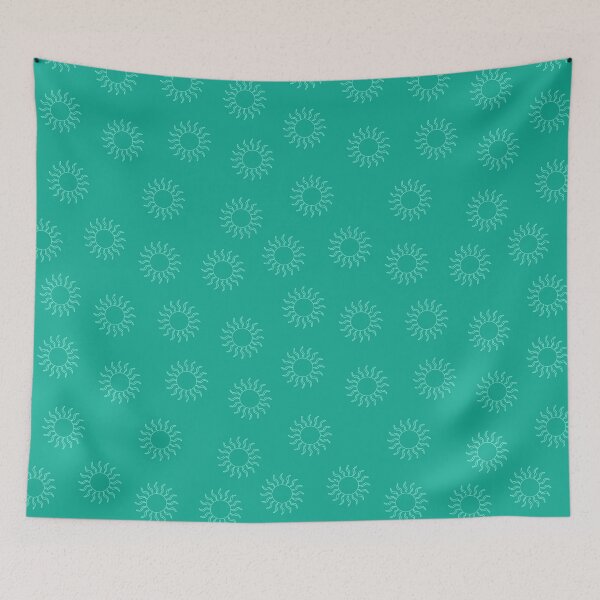 Item preview, Creamy Swirling Suns on Teal Green Background designed and sold by Hanna McCown.