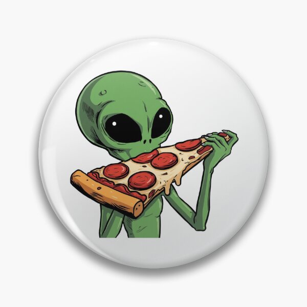 Item preview, Funny Green Alien Eating Pizza Retro Comic Art designed and sold by TheAkyolStudio.