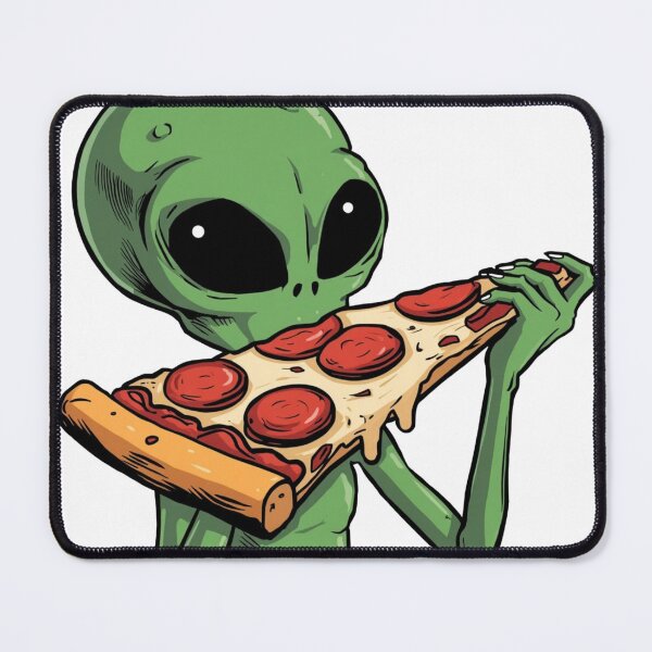 Item preview, Funny Green Alien Eating Pizza Retro Comic Art designed and sold by TheAkyolStudio.