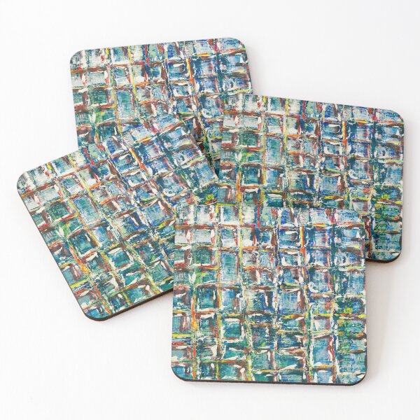 Item preview, Abstract Blue and Yellow Mosaic Textured Paint designed and sold by Giovanna2026.
