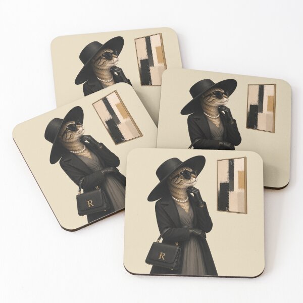 Item preview, Regina at the Art Gallery – Elegant Fashion Cat designed and sold by Caradestrella.