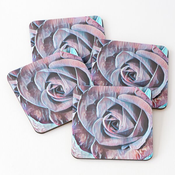 Item preview, Abstract Impressionist Rose Bouquet Teal and Mauve Digital Art designed and sold by BalkanBloom.