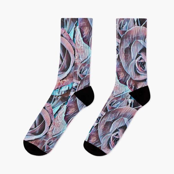 Item preview, Abstract Impressionist Rose Bouquet Teal and Mauve Digital Art designed and sold by BalkanBloom.