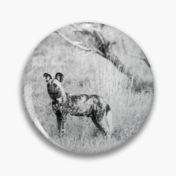 Item preview, African Wild Dogs On Watch In Black and White designed and sold by Kay Brewer.