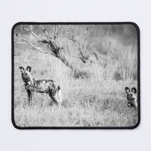 Item preview, African Wild Dogs On Watch In Black and White designed and sold by Kay Brewer.