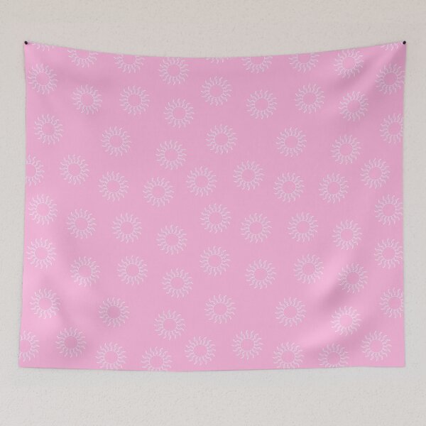 Item preview, Cream Swirling Suns on Light Pink Background designed and sold by Hanna McCown.