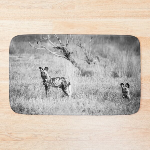 Item preview, African Wild Dogs On Watch In Black and White designed and sold by Kay Brewer.