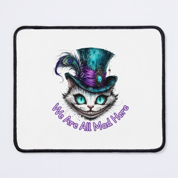 Item preview, Cheshire Cat Alice in Wonderland "We Are All Mad Here" Quote –Fantasy Art designed and sold by Rose Collection Shop.