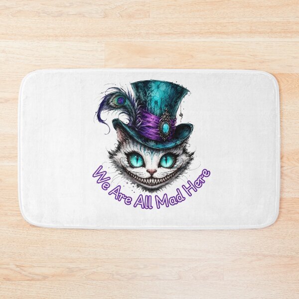 Item preview, Cheshire Cat Alice in Wonderland "We Are All Mad Here" Quote –Fantasy Art designed and sold by Rose Collection Shop.