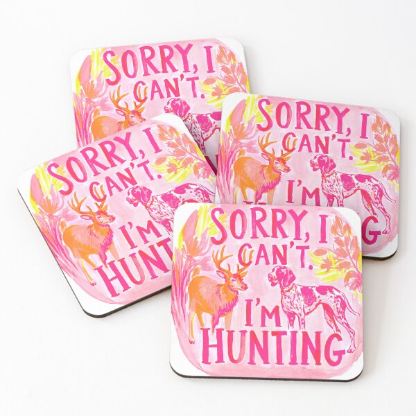 Item preview, I Can't, I'm Hunting | Cute Pink Preppy Hunting Girl Design designed and sold by ThePreppyArtist.