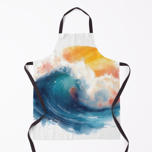 Item preview, Watercolor Ocean Wave Sunset - Aesthetic Sea Nature Art designed and sold by Luna-Flow.