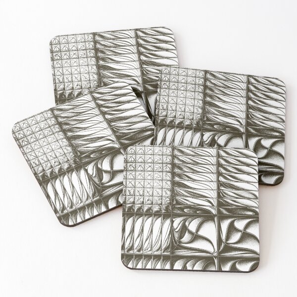 Item preview, Abstract Black and White Textured Geometric Fractal Art designed and sold by pinkal.