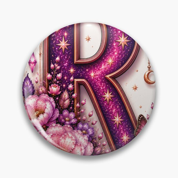 Item preview, Celestial Floral Letter R designed and sold by DaryaArtFrance.