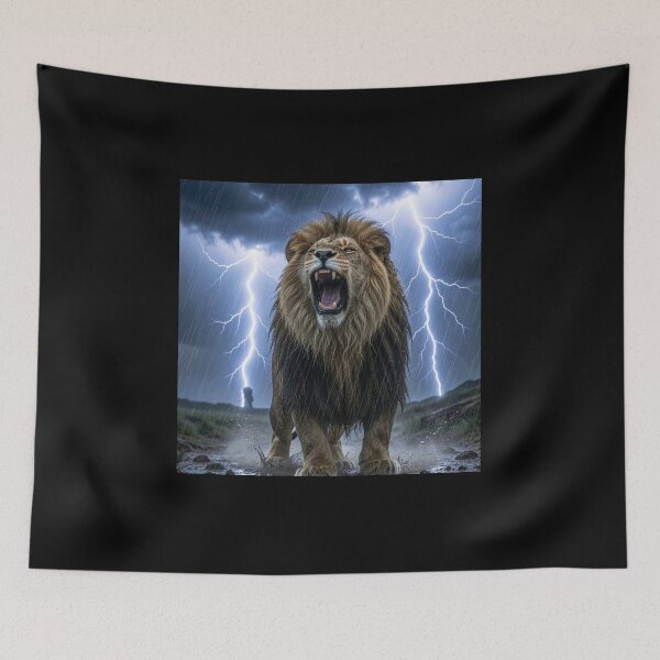 Item preview, Lion in Storm | Majestic King of the Jungle designed and sold by JanjjaSoulInk.