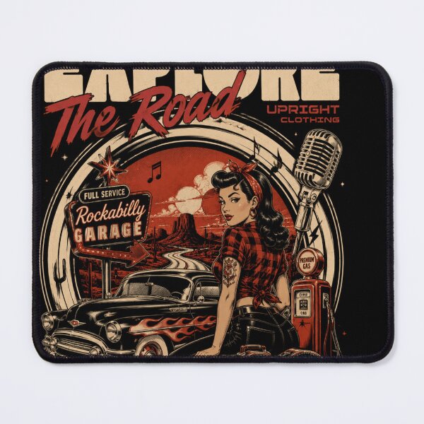 Item preview, Explore The Road Rockabilly Route 66 Vintage Pin Up Design designed and sold by ObsidianUruk.