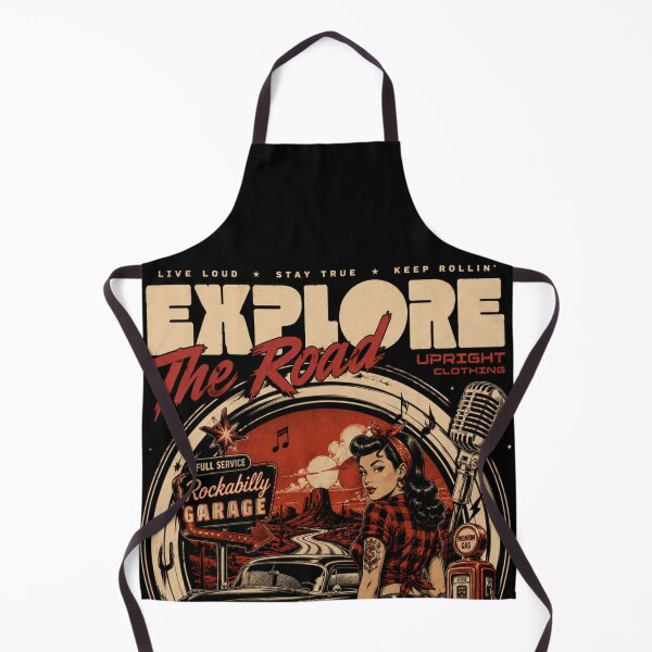 Item preview, Explore The Road Rockabilly Route 66 Vintage Pin Up Design designed and sold by ObsidianUruk.