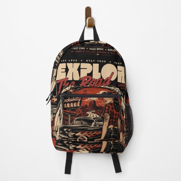 Item preview, Explore The Road Rockabilly Route 66 Vintage Pin Up Design designed and sold by ObsidianUruk.