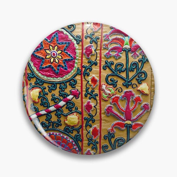 Item preview, Uzbekistan Floral Suzani Embroidery Print designed and sold by Vicky Brago-Mitchell®.