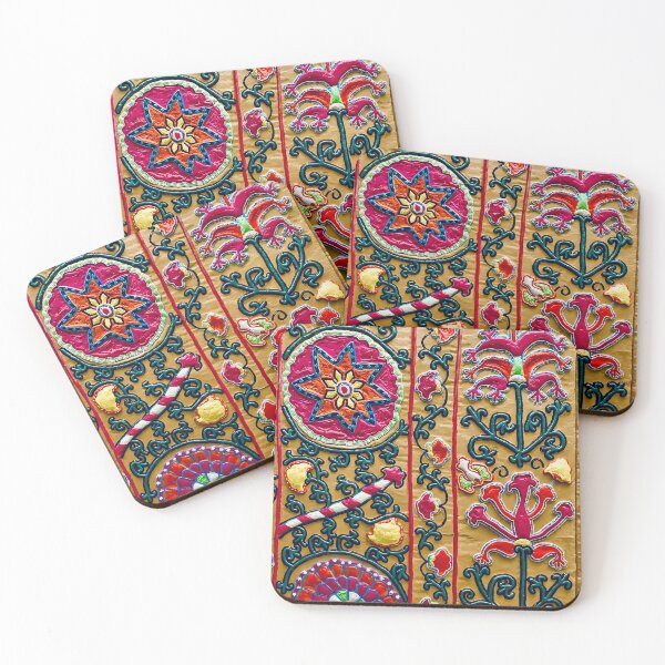 Item preview, Uzbekistan Floral Suzani Embroidery Print designed and sold by Vicky Brago-Mitchell®.