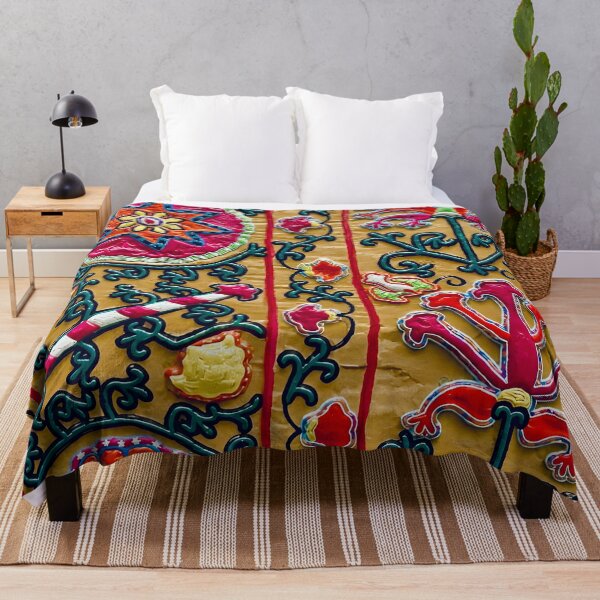 Item preview, Uzbekistan Floral Suzani Embroidery Print designed and sold by Vicky Brago-Mitchell®.