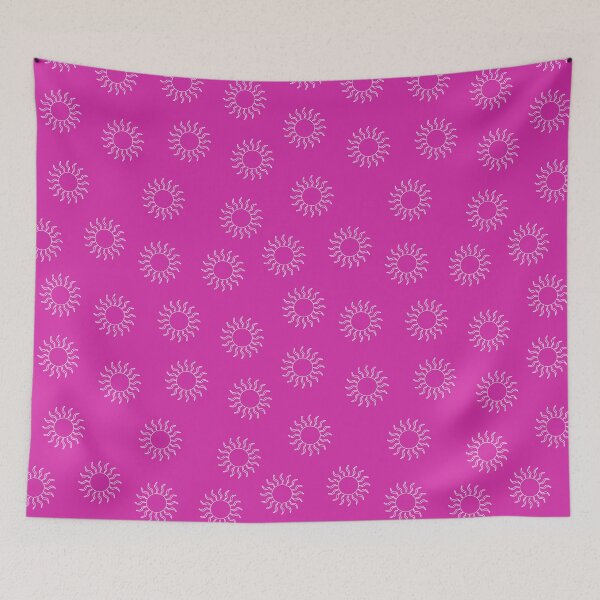 Item preview, Cream Swirling Suns on Bright Pink Background designed and sold by Hanna McCown.