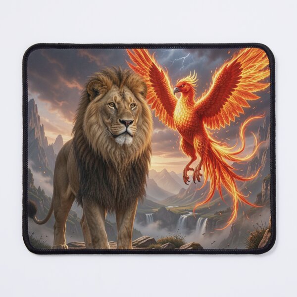Item preview, Lion and Phoenix | Fantasy Art designed and sold by JanjjaSoulInk.
