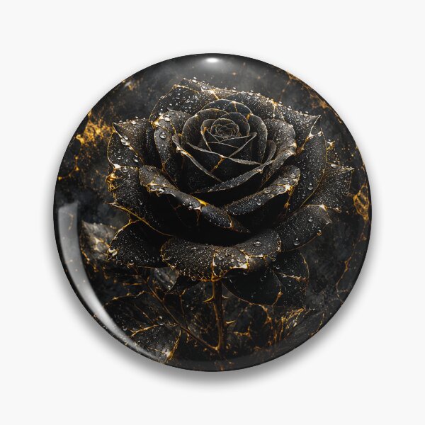 Item preview, Kintsugi - Black Rose in Golden Light designed and sold by LegademaArt.