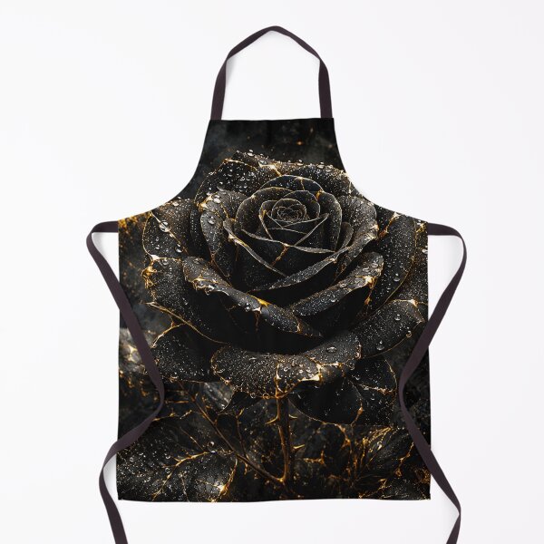 Item preview, Kintsugi - Black Rose in Golden Light designed and sold by LegademaArt.