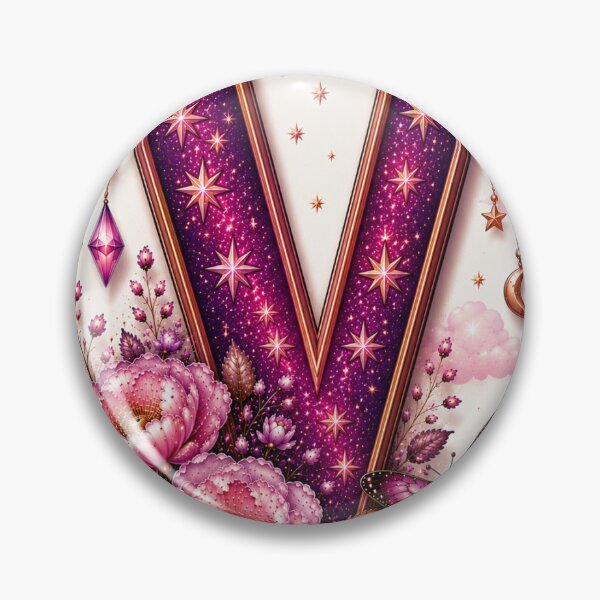 Item preview, Celestial Floral Letter V designed and sold by DaryaArtFrance.