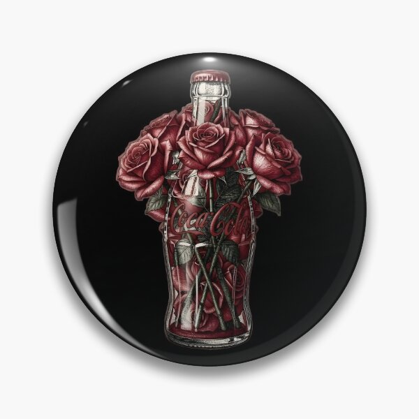 Item preview, Coca Cola Bottle with Red Roses Vintage Illustration designed and sold by Pioneer Spirit Market.