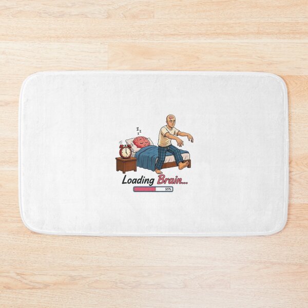 Item preview, Loading Brain Funny Sleepwalking Man Morning Humor Illustration designed and sold by Northern Glow Art.